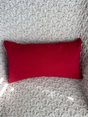 SUNBRELLA Red Outdoor Lumbar Accent Pillow #2